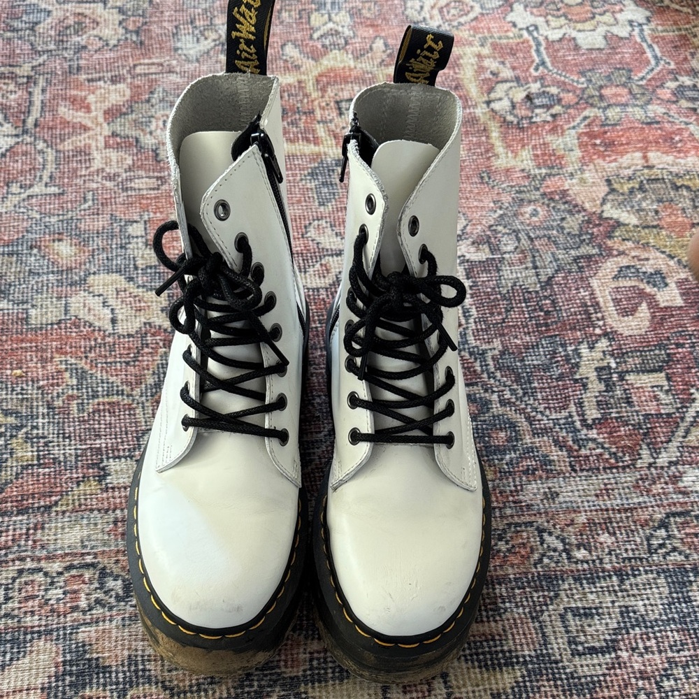 White doc martens boots